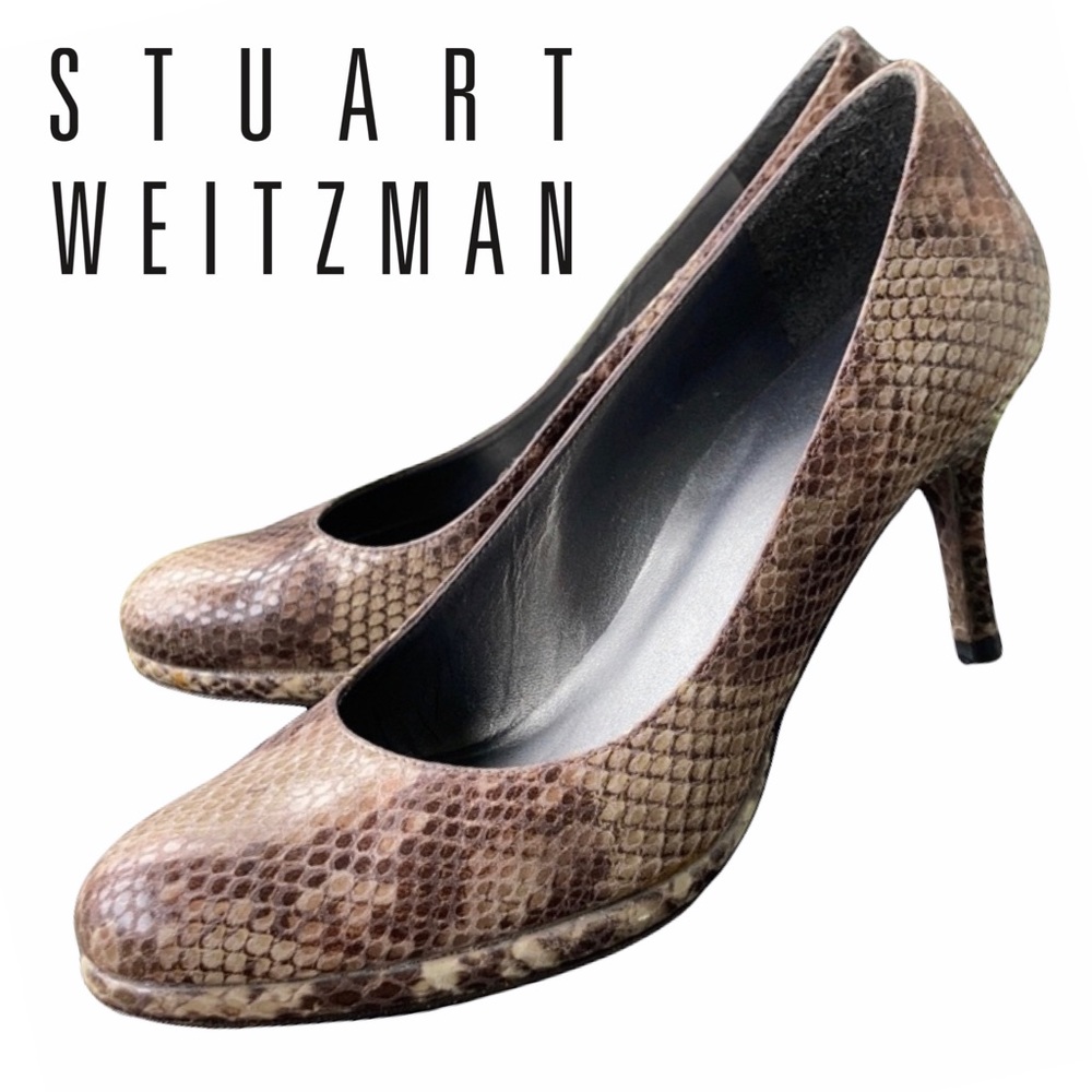 Stuart Weitzman Snakeskin Leather Heels sz 6